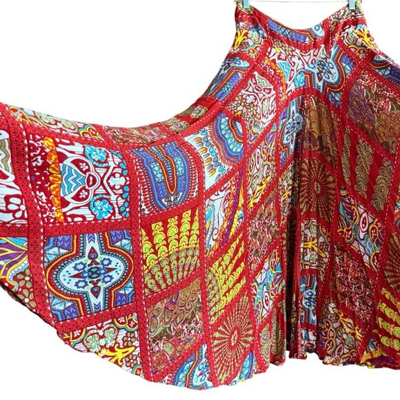 Earthbound Trading Co Gauchos WIDE leg palazzo pants boho gypsy M medium - Picture 1 of 15